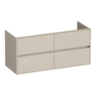 BRAUER Adore wastafelonderkast - 120x46x55cm - 4 softclose lades - greeploos - 2 sifon uitsparingen - mat beige