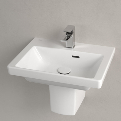 Villeroy & Boch Subway 3.0 fontein 50x40x14.5cm met 1 kraangat en overloopgat Wit Ceramic+