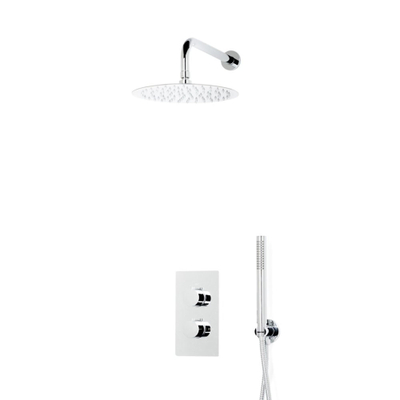 FugaFlow Eccelente Sobrado Badkamer inbouw regendoucheset met thermostaat 25cm hoofddouche incl. staaf handdouche chroom