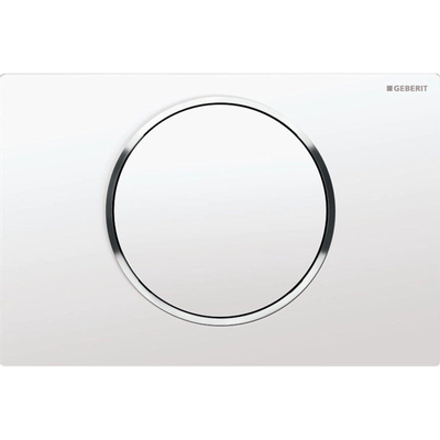 Geberit Sigma10 bedieningsplaat - 2-toets spoeling - ronde knop - wit/glans chroom/wit