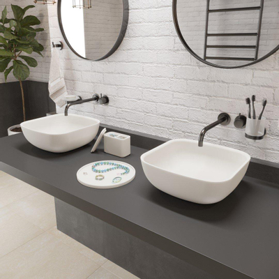 Ideavit Solidpool waskom - 35x35x13cm - Solid surface - Vierkant - Mat Wit