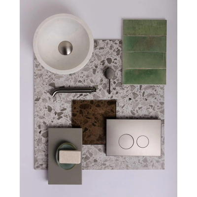 QeramiQ Push Metal Bedieningsplaat - voor Geberit UP320 inbouwreservoir - dualflush - ronde knoppen - metaal gunmetal