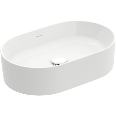Villeroy & Boch Collaro opzetwastafel ovaal 56x36cm zonder overloop zonder kraangat ceramic+ wit