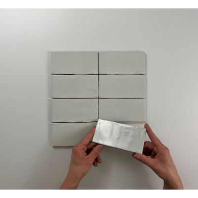 Cifre Ceramica Atlas wandtegel - 7.5x15cm - 8.5mm - Rechthoek - Lichtgrijs glans