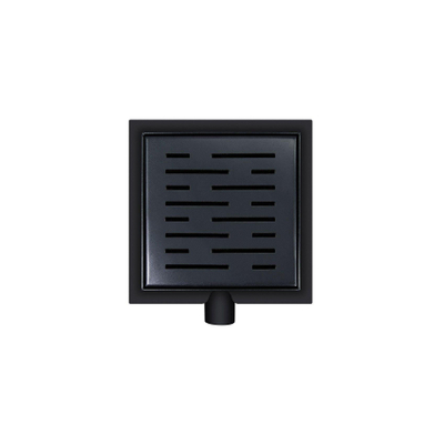 Wiesbaden doucheput met flens en zijuitlaat 20x20 cm mat zwart