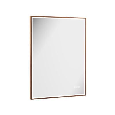 Crosswater MPRO spiegel met verlichting - 80x60cm - LED - verticaal/horizontaal - geborsteld brons