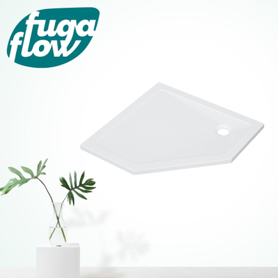 FugaFlow Efficiente Anta Douchebak - 100x100x4cm - vijfhoek - acryl - glans wit
