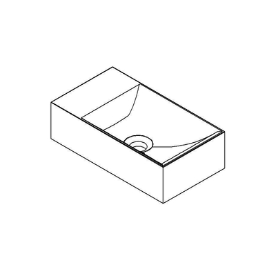 Arcqua Marble Free fontein - 40x22x12cm - zonder kraangat - wasbak rechts - mat wit OUTLETSTORE