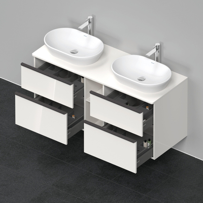 Duravit D-Neo wastafelonderkast 140x66.4x55cm 4 lades wit Hoogglans