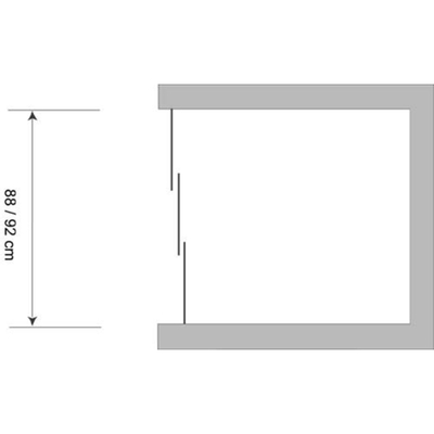 Plieger Economy schuifdeur 90x185cm (afstelbaar van 88 tot 94cm) aluminium profiel en druppel acrylglas