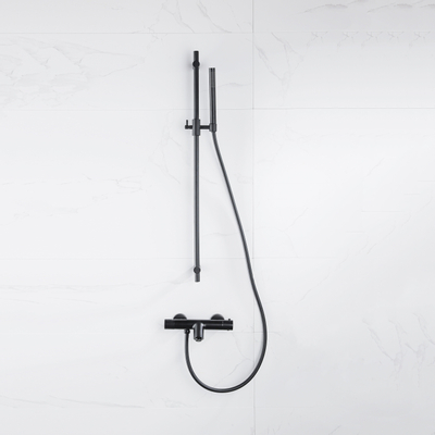 Fortifura Calvi Thermostatische Badkraan - Mat Zwart OUTLETSTORE