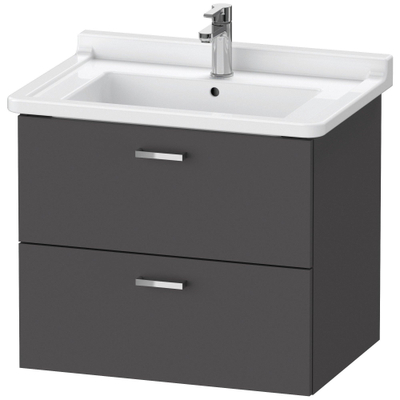 Duravit XBase Wastafelonderkast 65x46.8x56cm Standaard greep met softclose spaanplaat Grafiet Mat