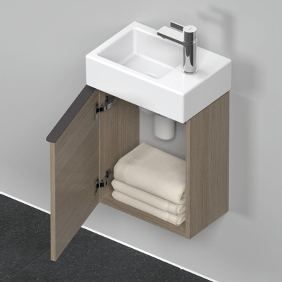 Duravit D-Neo wastafelonderkast 36.4x44x22.2cm Linksdraaiend 1 deur Eiken (terra) Mat