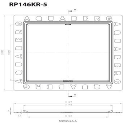 Aquaberg kunststof renovatieput met RVS rooster en sierrand 146x146mm inbouwhoogte 5mm RVS hoogglans