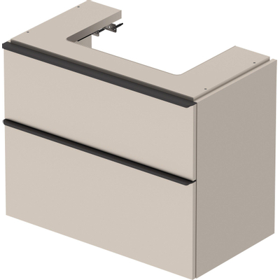 Duravit D-Neo wastafelonderkast 78.4x62.5x44.2cm 2 lades Taupe Mat