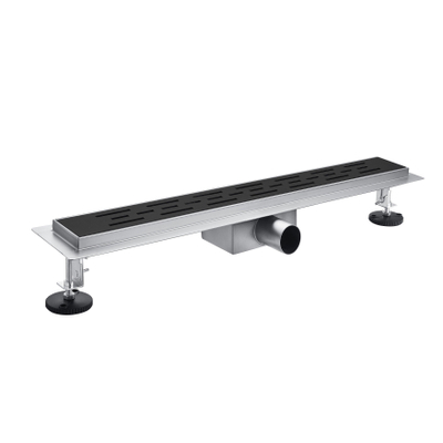 Adema Ralo douchegoot - 60cm - geperforeerd rooster - vloerflens - zwart mat