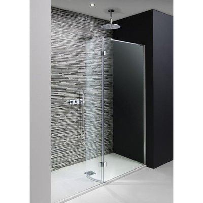 Crosswater Design New inloopdouche met draaibare zijwand 100x195cm zilver profiel helder glas