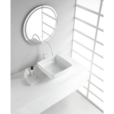 Wiesbaden Piazza waskom vierkant 40 x 40 x 15 cm keramiek glans wit