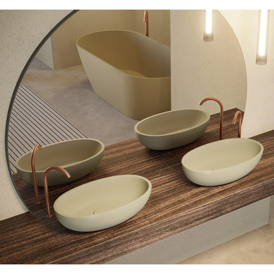 Riho Escala Waskom Solid Surface 55x32x15cm mat pebble grey (beige)