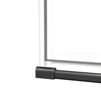 Fortifura Galeria Douchedeur - 60x200cm - 8mm - veiligheidsglas - ribbel - scharnieren - deurgreep - geborsteld gunmetal - helder