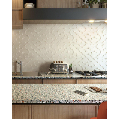 Colorker Bloom Decortegel 32x100cm 10.4mm gerectificeerd witte scherf Grey