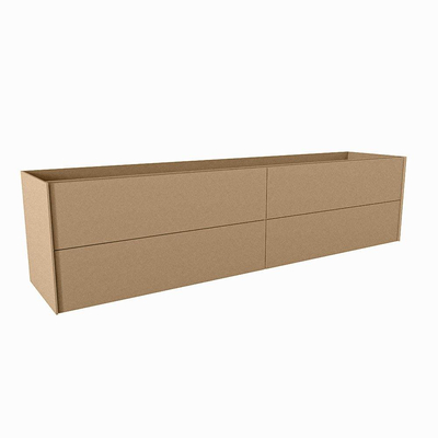 Mondiaz TENCE wastafelonderkast - 200x45x50cm - 4 lades - uitsparing rechts - push to open - softclose - Oro
