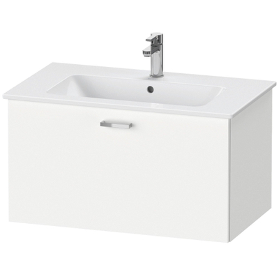 Duravit XBase Wastafelonderkast 80x47.5x44cm 1 lade Standaard greep met softclose spaanplaat wit Mat