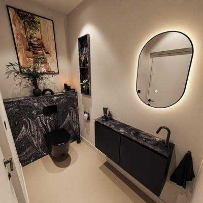 MONDIAZ TURE-DLUX 100cm toiletmeubel Urban. EDEN wastafel Lava positie rechts. Met 1 kraangat.