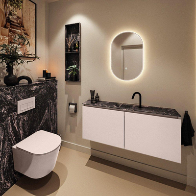 MONDIAZ TURE-DLUX 120cm toiletmeubel Rosee. EDEN wastafel Lava positie midden. Met 1 kraangat.