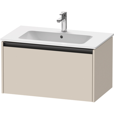 Duravit Ketho 2 wastafelonderbouwkast met 1 lade 81x48x44cm met greep antraciet taupe supermat