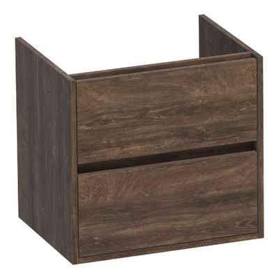 BRAUER Adore wastafelonderkast - 60x46x55cm - 2 softclose lades - greeploos - 1 sifon uitsparing - Grove