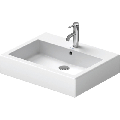 Duravit Vero wastafel onderzijde geslepen 60x47cm met kraangat en overloop met wondergliss wit