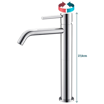 Wiesbaden Style XL wastafelmengkraan hoog chroom