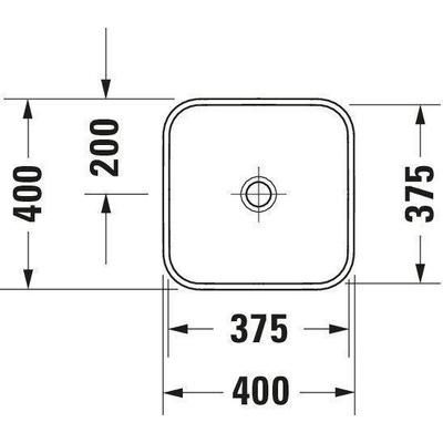 Duravit HappyD 2 Plus waskom vierkant zonder kraangat zonder overloop 40x40cm met keramische afdekkap wit/mat antraciet