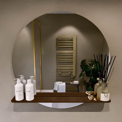 Mondiaz SPOT Badkamerspiegel - rond 80cm - spiegelplanchet - kleur Rust