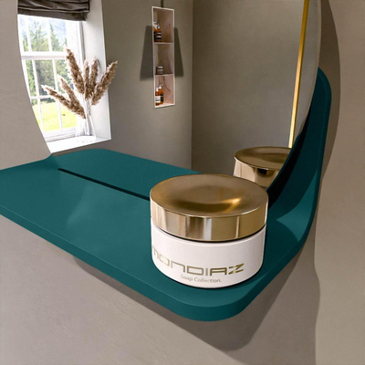 Mondiaz SPOT Badkamerspiegel - rond 30cm - spiegelplanchet - kleur Smag