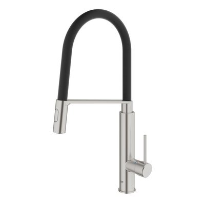 GROHE Concetto Keukenkraan - uittrekbare uitloop - 2 straalsoorten - met profesionele handdouche - supersteel geborsteld