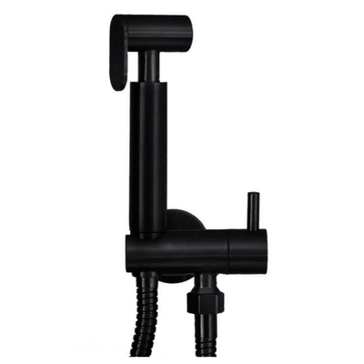 Wiesbaden 304 bidetset met handdouche en doucheslang mat zwart