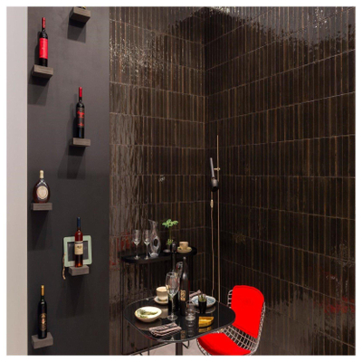 Ragno Look Wandtegel - 6x24cm - 10mm - porcellanato - nero