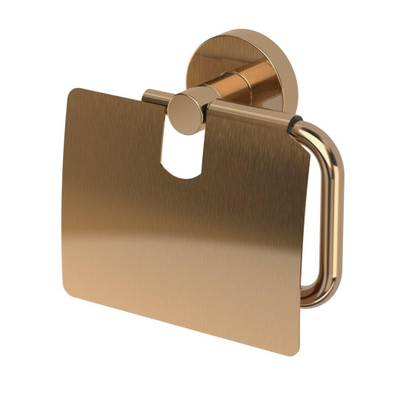 Haceka Kosmos Toiletrolhouder - met klep - geborsteld koper