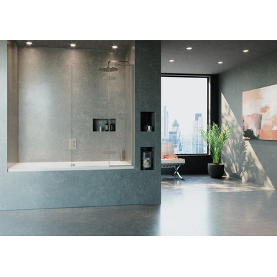 Crosswater Optix 10 Badwand - 90x150cm - 2-delig - rechts - 180graden - geborsteld RVS