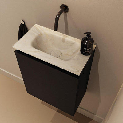 MONDIAZ TURE-DLUX 40cm toiletmeubel Urban. EDEN wastafel Ostra positie midden. Zonder kraangat.