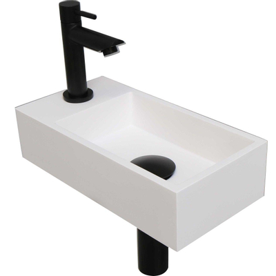 INK Versus Fonteinpack - Polystone - links fonteinkraan - designsifon - afvoerplug - incl bevestiging