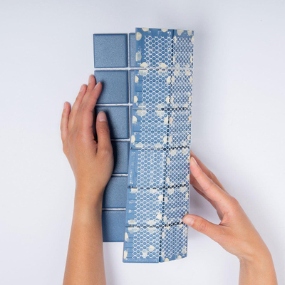 The Mosaic Factory London mozaïektegel - 30.9x30.9cm - wand en vloertegel - Vierkant - Porselein Blue Mat