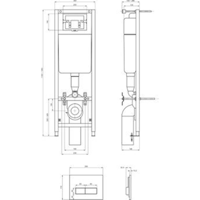 Ideal Standard WC element met inbouwreservoir voor wandcloset incl. bedieningsplaat chroom zonder isolatiemat