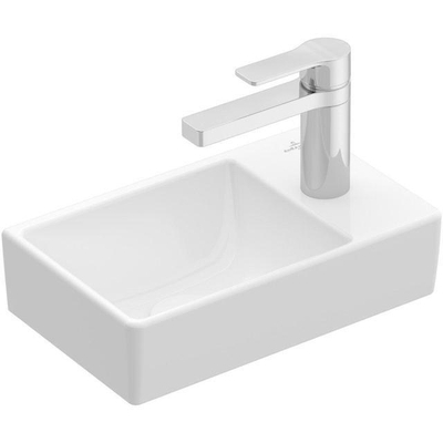 Villeroy & Boch Avento fonteinset - 36x22x11cm - kraangat rechts - chromen fonteinkraan - glans wit