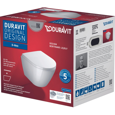 Duravit D-neo pack wandcloset met softclose zitting 48cm wit