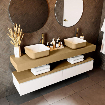 Mondiaz TOP 30 Vrijhangend Topblad - 170x30x12cm - geschikt voor waskom - Solid surface - Oro