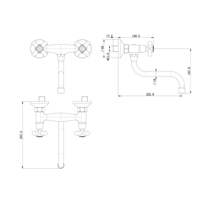Best Design Liberty keuken wandkraan onderuitloop