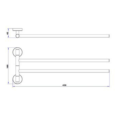 Plieger Vigo handdoekhouder 2-arms chroom